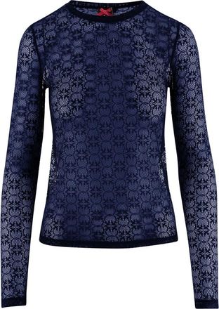 Pinko Rover Maglia - Dames - Longsleeves - Blauw - S - Polyester - Tops