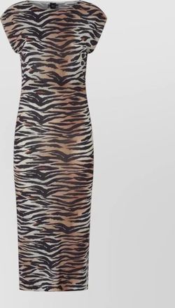 Pinko midi dress animal print cap sleeves