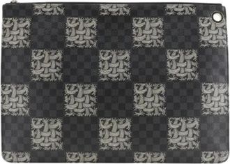 Louis Vuitton Pre-owned Clutch (Damier Graphite) - Heren - Vintage Clutch - Zwart - ONE Size - Vintage