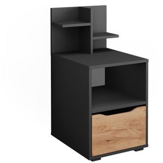 Vicco Comodino Ruben, Antracite/quercia dorata, 40 x 82.2 cm con cassetto, Vicco