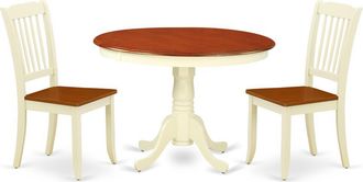 East West Furniture Dining Room Set Buttermilk & Cherry, HLDA3-BMK-W