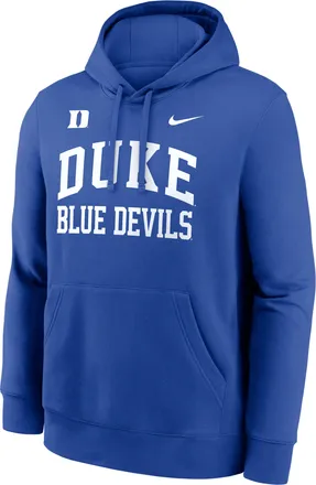 Nike Duke Primetime Arched Club Nike Mens College Pullover Hoodie in Blue | NKDK4EVDU-RDL