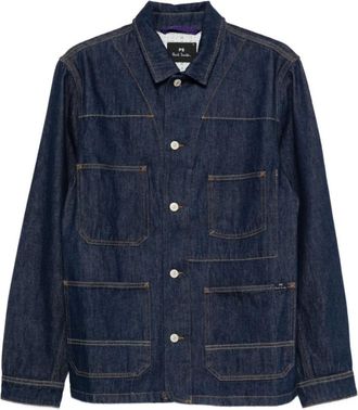 Paul Smith Overhemden, Heren, Blauw, 2Xl, PS By Paul Smith Jassen Blue