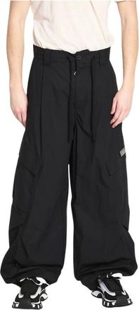 Dolce & Gabbana Broeken, Heren, Zwart, S, Katoen, Logo-plaque Cargo Broek