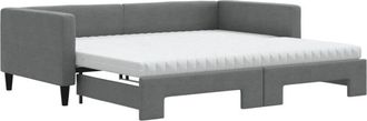 vidaXL Vidaxl - Sof&aacute; Cama Nido Con Colch&oacute;n Tela Gris Oscuro 100x200 Cm