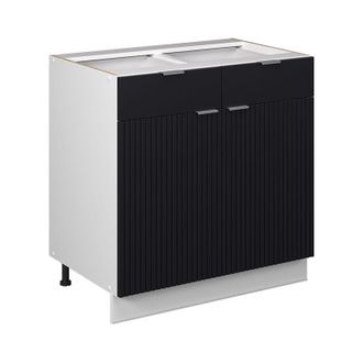 Vicco Mueble Bajo De Cocina Fame-line, Rayas Negras, 80 Cm Sin Encimera