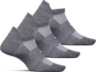 Feetures High Performance Ultra Light Ankle Sock No Show Socks with Heel Tab in Stone Grey at Nordstrom, Size Medium