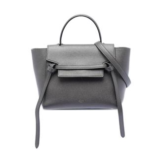 Celine Pre-owned Handbags, female, Gray, Size: ONE SIZE Pre-owned Leather Top Handle Bag