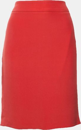 Armani Red Crepe Knee Length Skirt
