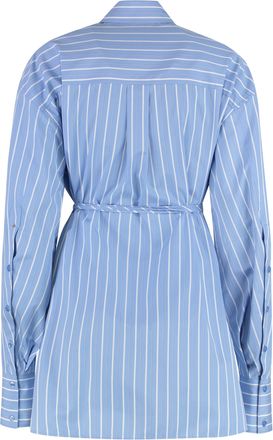 Sportmax Womens Striped Cotton Shirt Light Blue