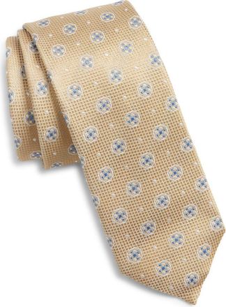 BOSS Medallion Silk Tie in Beige/khaki at Nordstrom