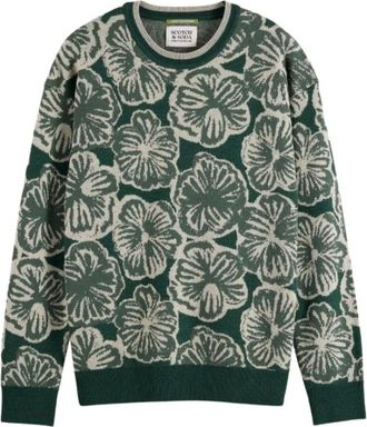 Scotch & Soda Stijlvolle Sweater voor Mannen - Heren - Ronde hals truien - Groen - S - Truien & Vesten