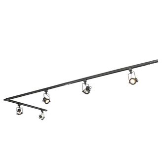 QAZQA Qazqa Industrial Sistema De Iluminaci&oacute;n De Riel Inteligente Negro Monof&aacute;sico Con 5 Gu10 Wifi - Iconic Suplux Aluminio /acero /pl&aacute;stico Alargada Adecua