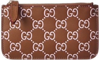 Gucci Emblem Gg Leather Key Case