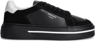 Copenhagen Leren sneakers met plateauzool - Zwart