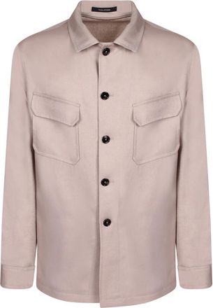Tagliatore Linnen Overshirt - Heren - Casual Overhemden - Beige - S - Linnen - Overhemden