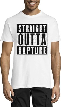 Generic Straight Outta Rapture Hip Hop Styled Mens Crew Neck T-Shirt White Large