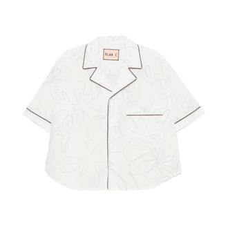 Plan C Shirts, female, White, Size: XS Flower Pencil Shirt