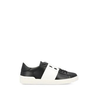 Valentino Garavani Sneakers, male, Black, Size: 12 US Calfskin Open Sneaker