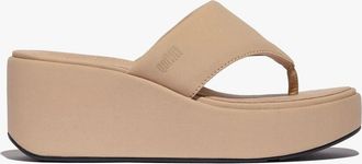 FitFlop Womens FitFlop PLATFFORMS WEDGE Womens Toe Post Sandals Classic Beige - Cream - Size: 7