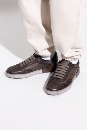 Dolce & Gabbana Leather Sports Shoes With vintage Effect, Mens, Brown