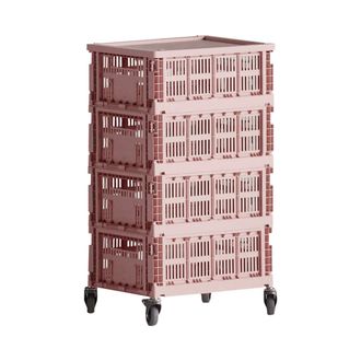 HAY Colour Crate Rollcontainer, blush, recycled