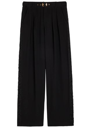 Zimmermann Lace Trim Wide leg Pant - Black - 4 (UK 16 / XL)