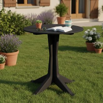 Dmora Dmora Table Ronde, Made In Italy, 70x70x72 Cm, Couleur Anthracite