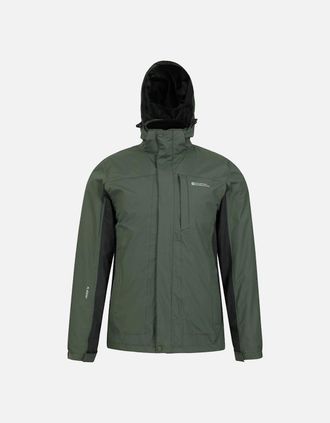 Mountain Warehouse Mens Mountain Warehouse Mens Thunderstorm 3 in 1 Waterproof Jacket - Green - Size: Regular/32