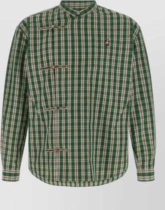 Undercover shepherd check shirt long sleeves mandarin collar