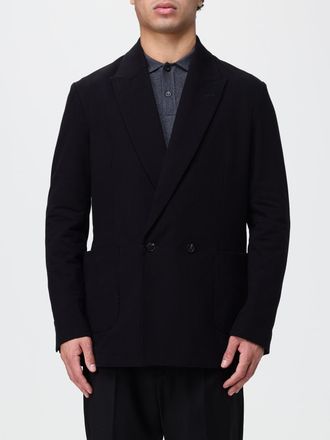 Circolo 1901 Blazer doppiopetto in cotone stretch nero con tasche a toppa