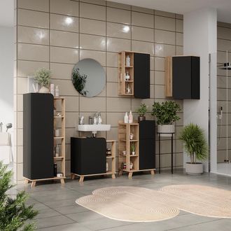 Vicco Conjunto De Muebles De Ba&ntilde;o Karen, Sonoma, 5 Partes, Vicco