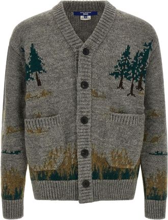 Junya Watanabe Grey V Neck Cardigan