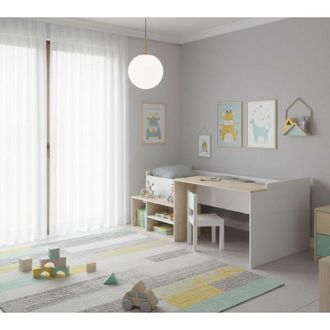 Dmora Composizione Camera da Letto - Reversibile Multifunzione, Bianco, -, 195.2x133.8x72.7h cm Torvosaurus