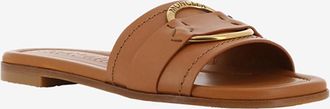 Moncler Flache Glattleder-Pantoletten Bell Slide