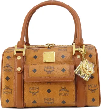 MCM Mcm Brown Pvc Boston Bag (Pre-Owned)