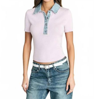 SER.O.YA Erika Short Sleeve Knit Top In Petal Pink/coast