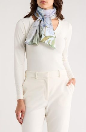La Fiorentina Floral Print Silk Scarf in Blue at Nordstrom Rack
