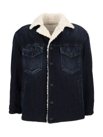 Dondup Sherpa-Lined Boxy Dark Denim Jacket