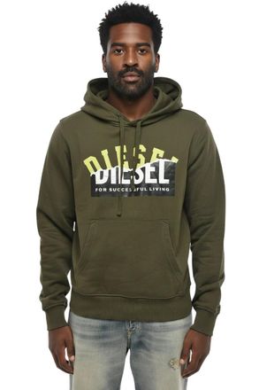 Diesel Olive Graphic Logo Hoodie