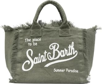 MC2 Saint Barth Tote Bags, female, Green, Size: ONE SIZE Vanity Linen 52