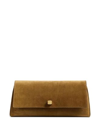 Khaite flap leather clutch bag - Brown