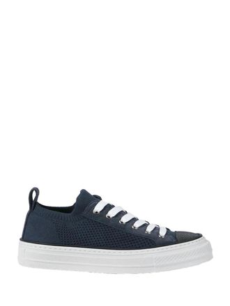 Brunello Cucinelli Cotton Knit Sneaker - Navy