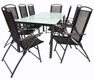 ebuy24 9pcs Juego De Muebles De Jard&iacute;n De Grupo De Asientos 189m 105x189x90 - Vcm