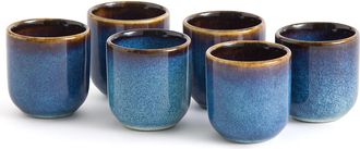 La Redoute Interieurs Set van 6 eierdopjes in reactief glazuur, Onda