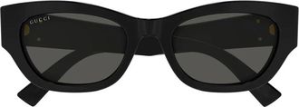 Gucci Vierkante Cat-Eye Zonnebril - Dames - Zonnebrillen - Zwart - 53 MM - Accessoires
