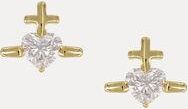Vivienne Westwood Valentine&acirc;s Gold Heart Earrings Goldwhitelab-grown-diamond 9k Silver Women