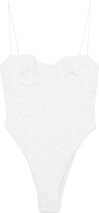 Os&eacute;ree Pbs 249 Pailletten-Versierde Beugelbadpak - Dames - Badpakken - Wit - L - Pailletten - Badmode