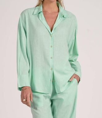 Elan Long Sleeve Button Up Shirt In Mint