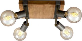 Briloner Faretto orientabile e girevole 4x E27 metallo-legno canna